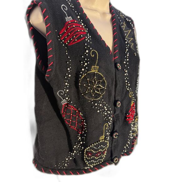 Women's Ambra P/S Christmas Beaded Sweater Vest - Picture 4 of 7